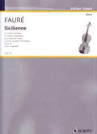 Faure Sicilienne Gmin Op78 Violin & Piano Sheet Music Songbook