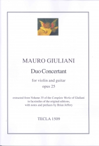Giuliani Duo Concertant Op25 Violin & Guitar Sheet Music Songbook