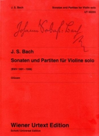 Bach Sonatas & Partitas Gluxam Violin Solo Sheet Music Songbook