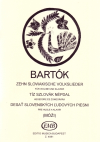 Bartok 10 Slovak Folksongs Violin & Piano Sheet Music Songbook