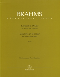 Brahms Concerto D Op77 Violin & Piano Reduction Sheet Music Songbook