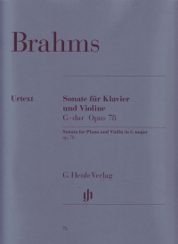 Brahms Sonata G Op78 Violin & Piano Sheet Music Songbook
