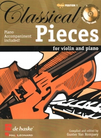 Classical Pieces For Violin Van Rompaey Book/cd Sheet Music Songbook