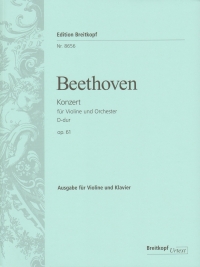 Beethoven Concerto D Op61 Brown Violin & Piano Sheet Music Songbook