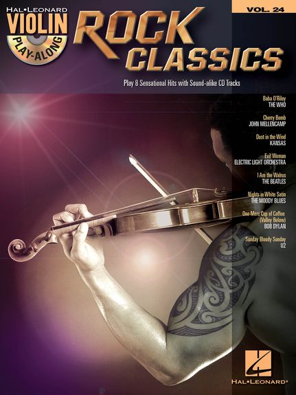 Violin Play Along 24 Rock Classics Book & Cd Sheet Music Songbook