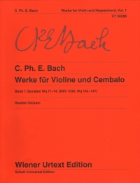 Bach Cpe Works Violin & Harpsichord Vol 1 Sonatas Sheet Music Songbook
