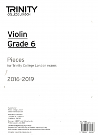 Trinity Violins 2016-2019 Grade 6 Part  Sheet Music Songbook