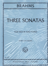 Brahms Three Sonatas Op. 78, 100, 108 Violin & Pf Sheet Music Songbook
