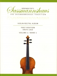 Violin Recital Album Vol 1 Sassmannshaus Sheet Music Songbook