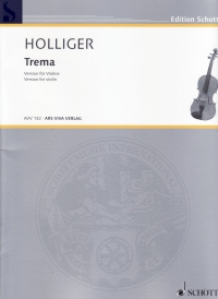 Holliger Trema Version For Violin Sheet Music Songbook