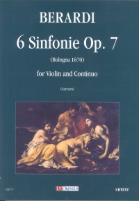 Berardi 6 Sinfonie Op7 (bologna 1670) Violin & Bc Sheet Music Songbook