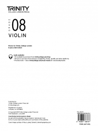 Trinity Violin Exam 2020-2023 Grade 8 Part Sheet Music Songbook