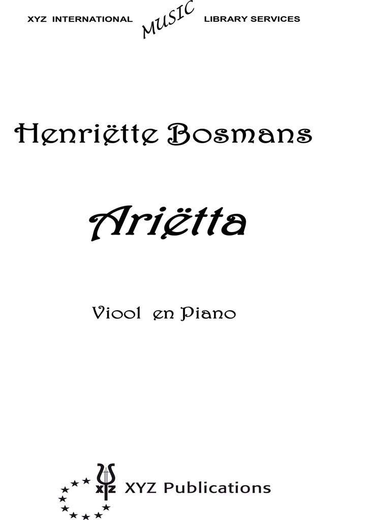Bosmans Arietta Violin And Piano Sheet Music Songbook