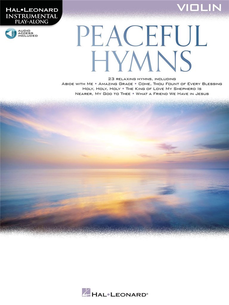 Peaceful Hymns For Violin Instrumental Play-along Sheet Music Songbook