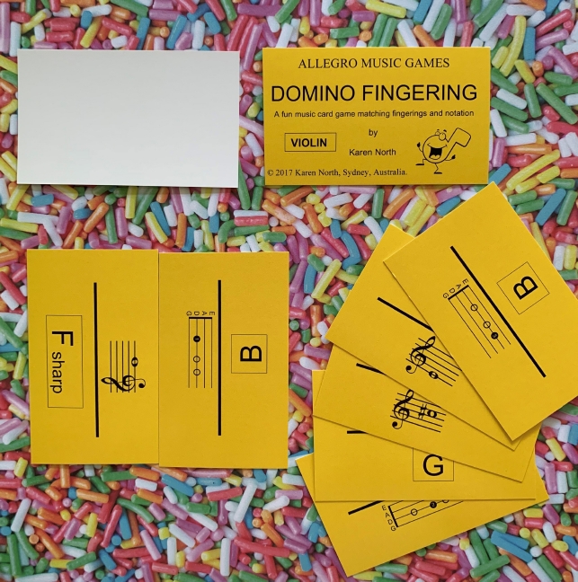 Domino Fingering Violin Card Game Sheet Music Songbook