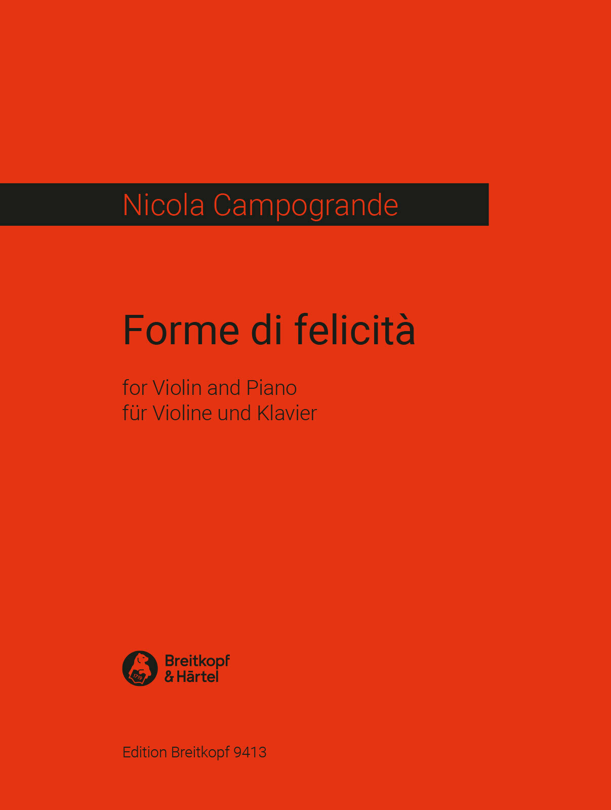 Campogrande Forme Di Felicita Violin & Piano Sheet Music Songbook
