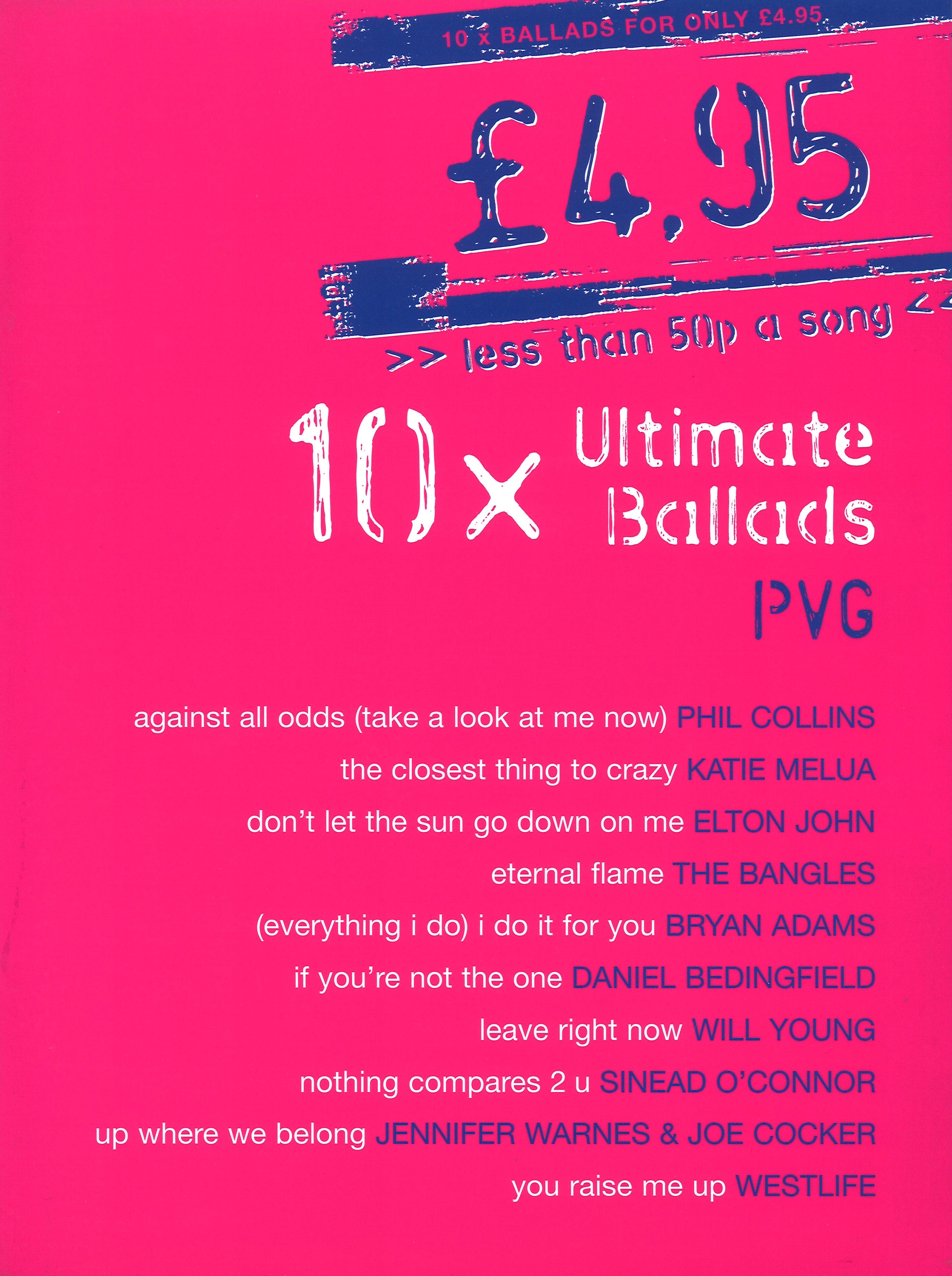 10 Ultimate Ballads Piano Vocal Guitar Sheet Music Songbook