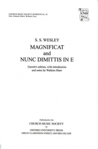 Magnificat & Nunc Dimittis E Wesley Sheet Music Songbook