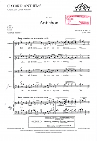 Antiphon Mixed Anthem Howells Sheet Music Songbook