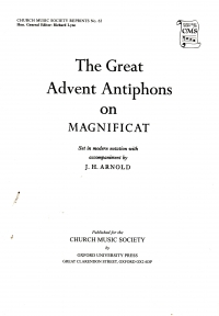 Great Advent Antiphons On Magnificat Ed Arnold Sheet Music Songbook