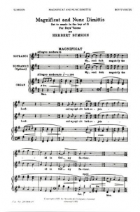 Magnificat & Nunc Dimittis In G Sumsion Ss & Org Sheet Music Songbook