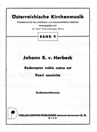 Herbeck Redemptor Nobis Natus Est/pueri Concinite Sheet Music Songbook