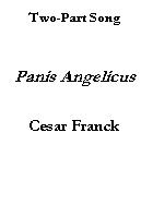 Panis Angelicus Franck/geehl Key G 2part Sheet Music Songbook