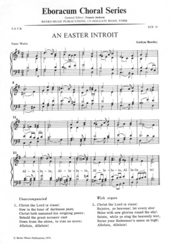 An Easter Introit Beechey/watts Satb Sheet Music Songbook