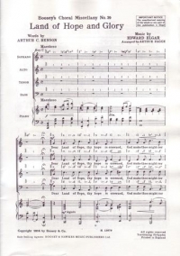 Land Of Hope And Glory Elgar Satb Sheet Music Songbook