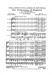 Fishermen Of England Phillips/dodson Ttbb Sheet Music Songbook