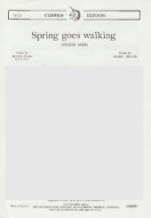 Spring Goes Walking Gass/brook Unison Sheet Music Songbook