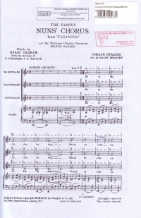 Nuns Chorus Strauss/bentatsky/rapley Ssc Sheet Music Songbook