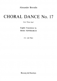 Choral Dance No 17 Borodin Sa & Piano Sheet Music Songbook