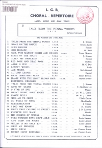 Tales From The Vienna Woods Strauss/lavater Satb Sheet Music Songbook