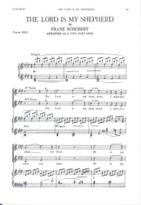 Lord Is My Shepherd Schubert 2pt Ss Sheet Music Songbook
