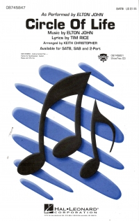 Circle Of Life (from Lion King) Satb Sheet Music Songbook