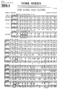 Long Day Closes Sullivan/chorley Ttbb Sheet Music Songbook
