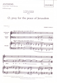 O Pray For The Peace Of Jerusalem Howells Satb Sheet Music Songbook