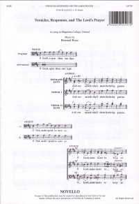 Versicles Responses & The Lords Prayer Rose Sattb Sheet Music Songbook