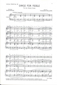 Dirge For Fidele Vaughan-williams Ssa Sheet Music Songbook