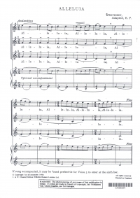 Alleluia Stravinsky Ssa (ed Poston) Sheet Music Songbook