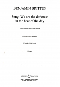 We Are The Darkness Britten Ssatb Sheet Music Songbook