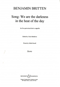 We Are The Darkness Britten Ssatb Sheet Music Songbook