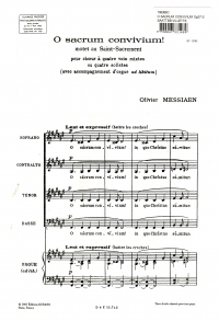 O Sacrum Convivium Op27 Ssaattbb Villette Sheet Music Songbook