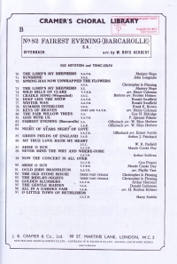 Fairest Evening Offenbach 2pt Sheet Music Songbook