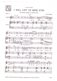 I Will Lift Up Mine Eyes Mawby Unison Sheet Music Songbook
