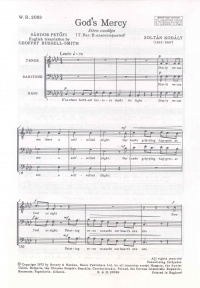 Gods Mercy Ten/bar/bas Kodaly Unaccompanied Sheet Music Songbook