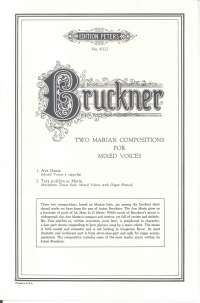 Marian Compostions Bruckner (latin) Mixed Voices Sheet Music Songbook