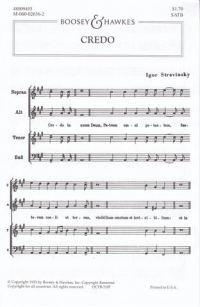 Credo Satb Stravinsky Sheet Music Songbook