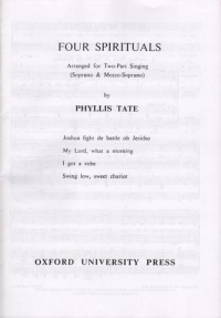 Four Spirituals Tate 2pt Sa Sheet Music Songbook